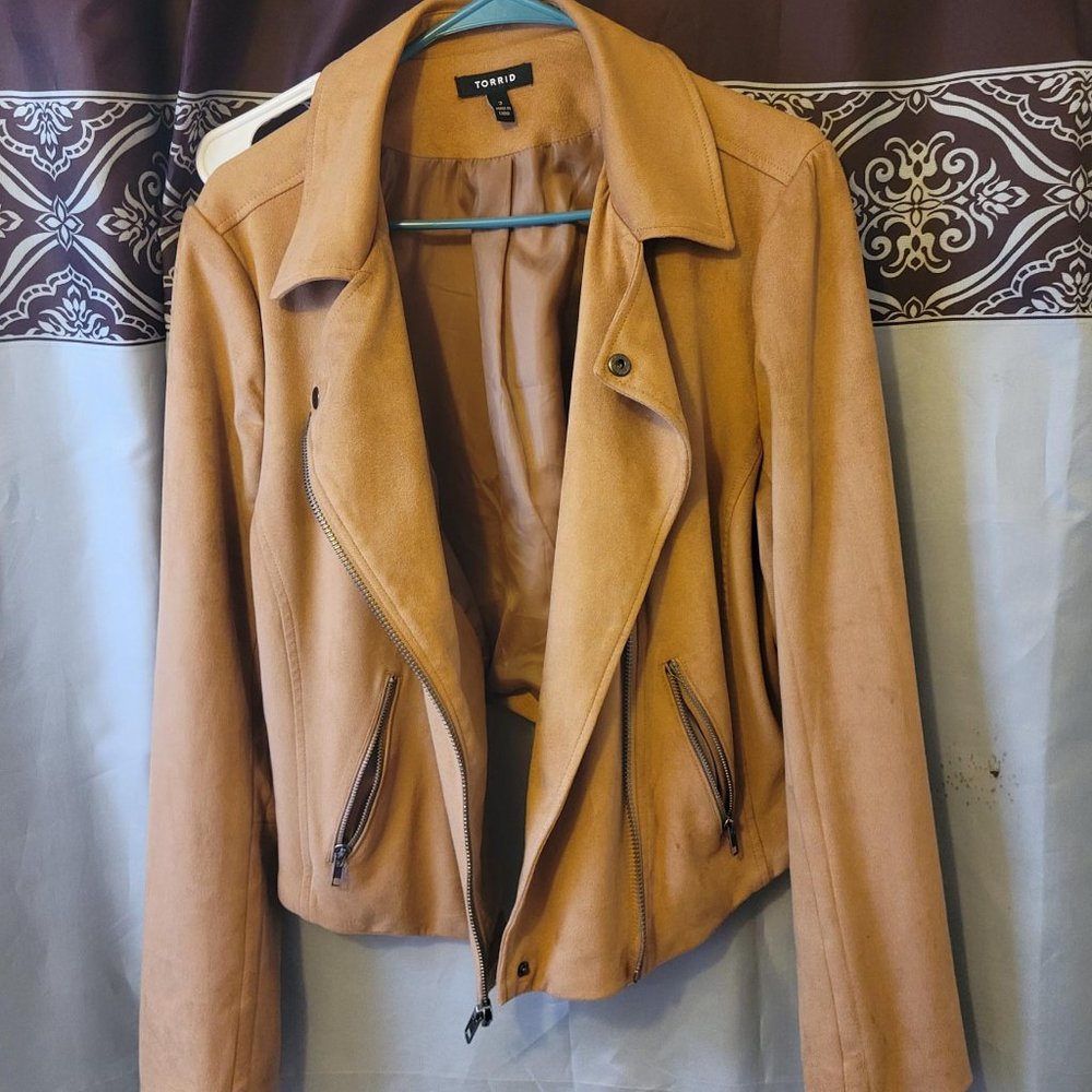 Faux Suede Moto Jacket
